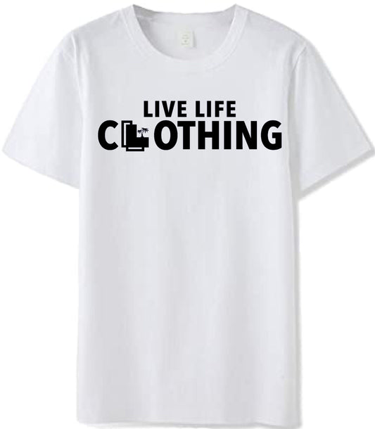White Tee - Live Life Clothing Logo