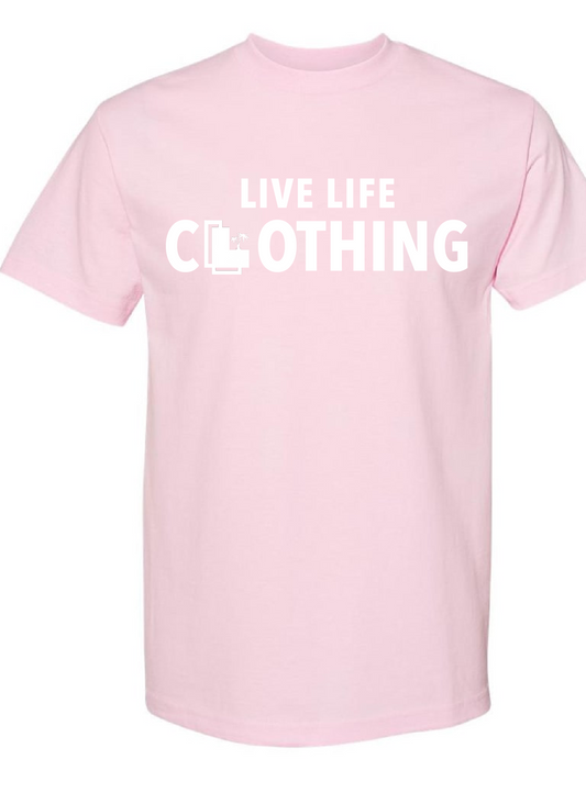 Pink Tee - Live Life Clothing Logo