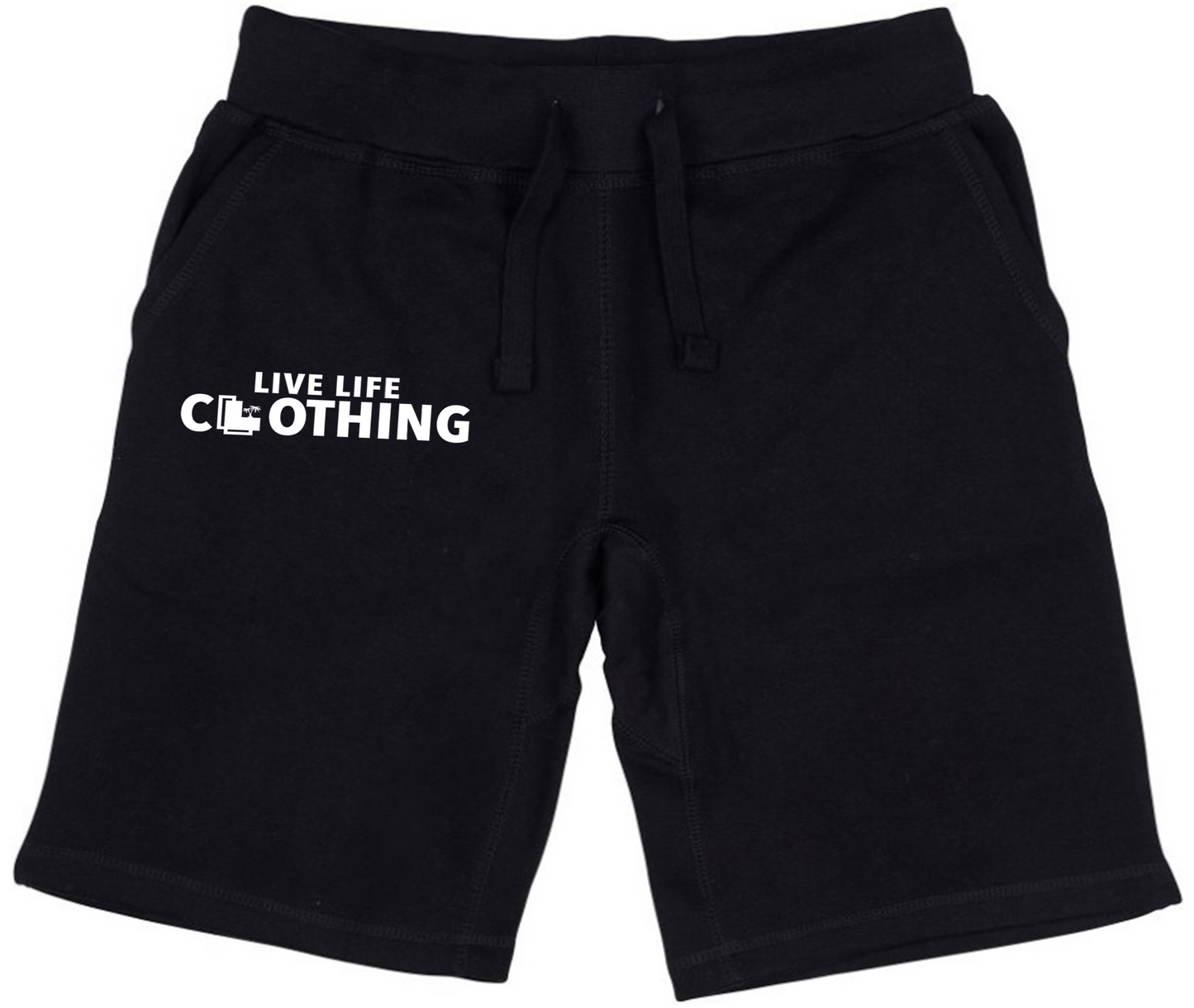 Black Sweat Shorts - Live Life Clothing Logo