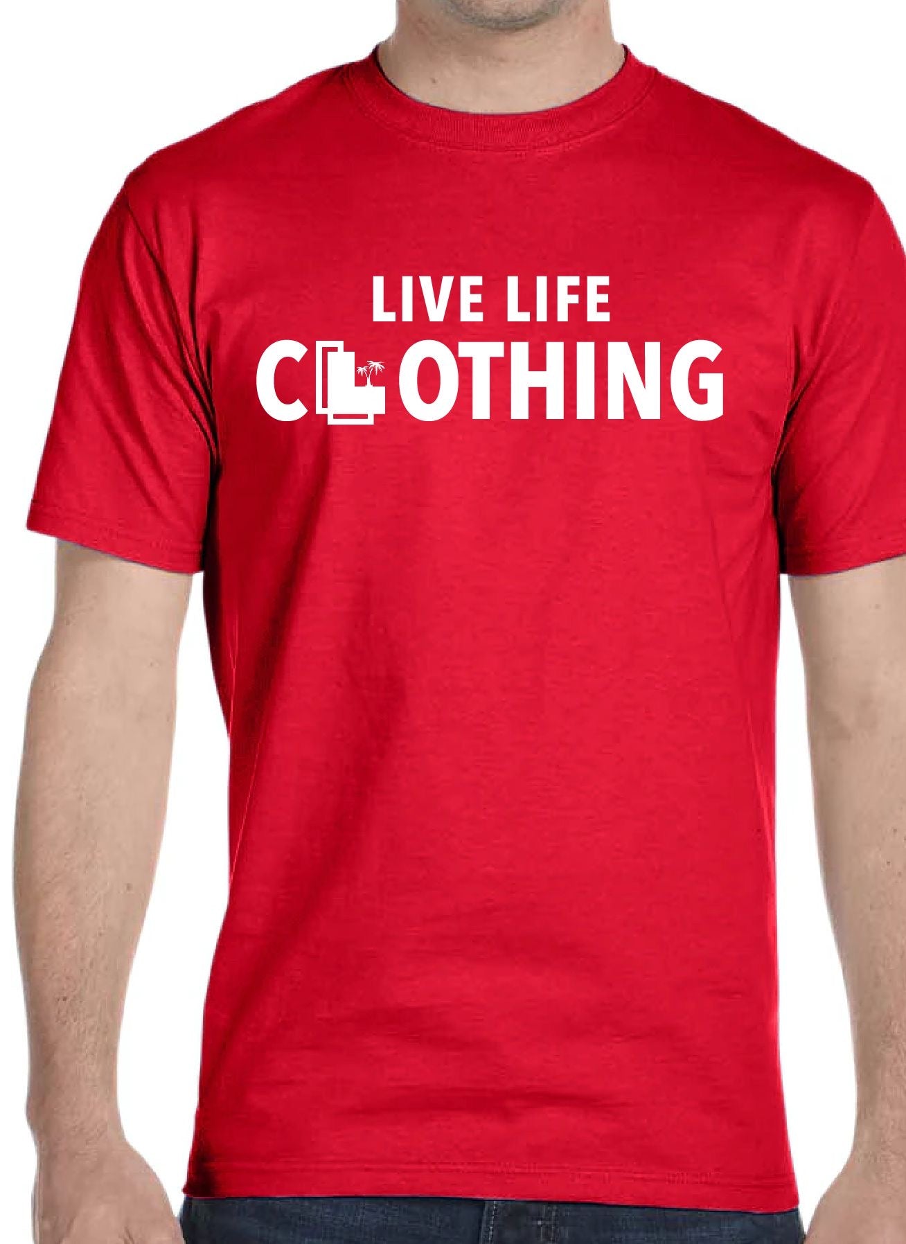 Red Tee - Live Life Clothing Logo