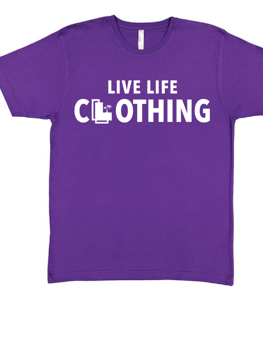 Purple Tee - Live Life Clothing Logo