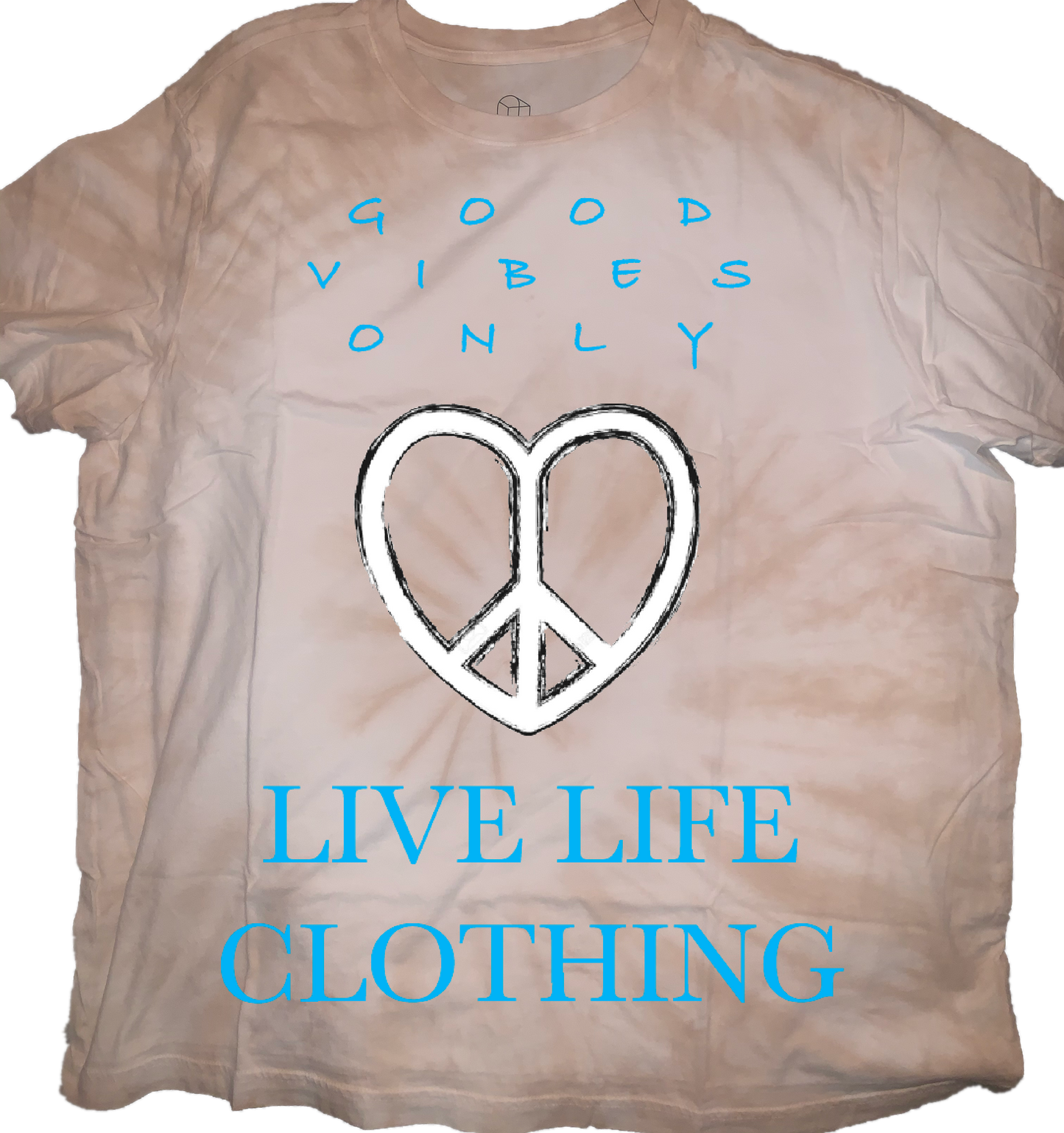 White on White Clouded Tie Dye Tee - Good Vibes Only